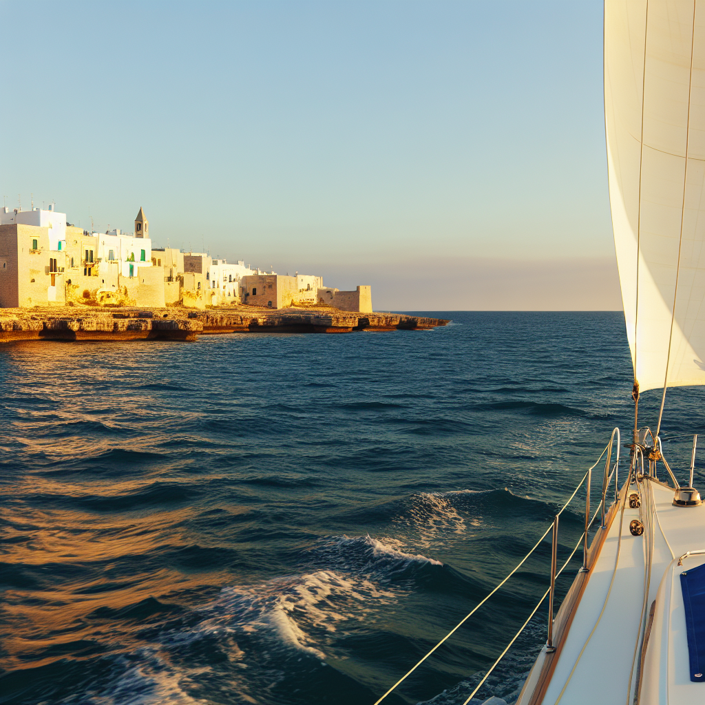 Giro in barca a vela a Monopoli e Polignano a Mare